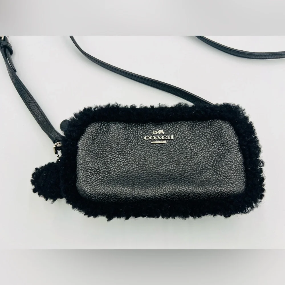 Coach Black Shearling Crossbody Bag